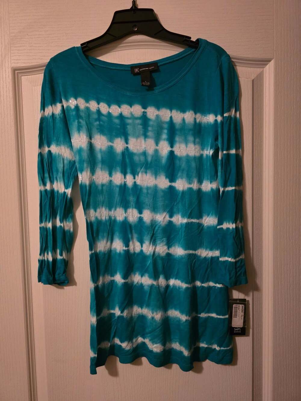 NWT INC International Concepts Tie Dye Long Sleeve Top Large